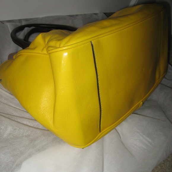 Céline Blossom Yellow/Beige/Brown Leather Satchel - Picture 5 of 8